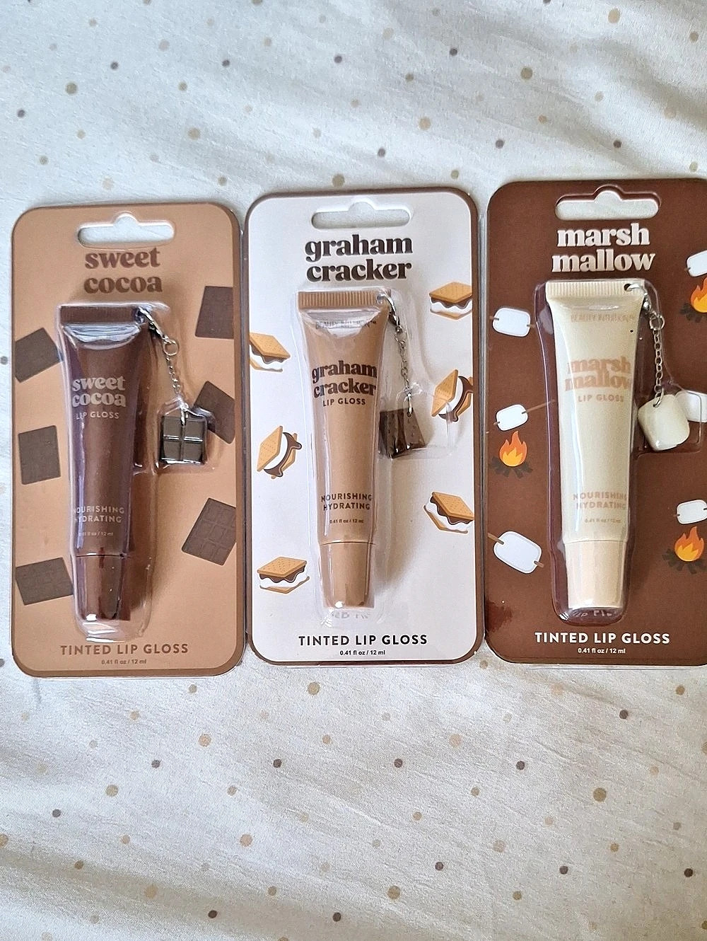 Sweet Cocoa Tinted Lip Gloss with Keychain Charm